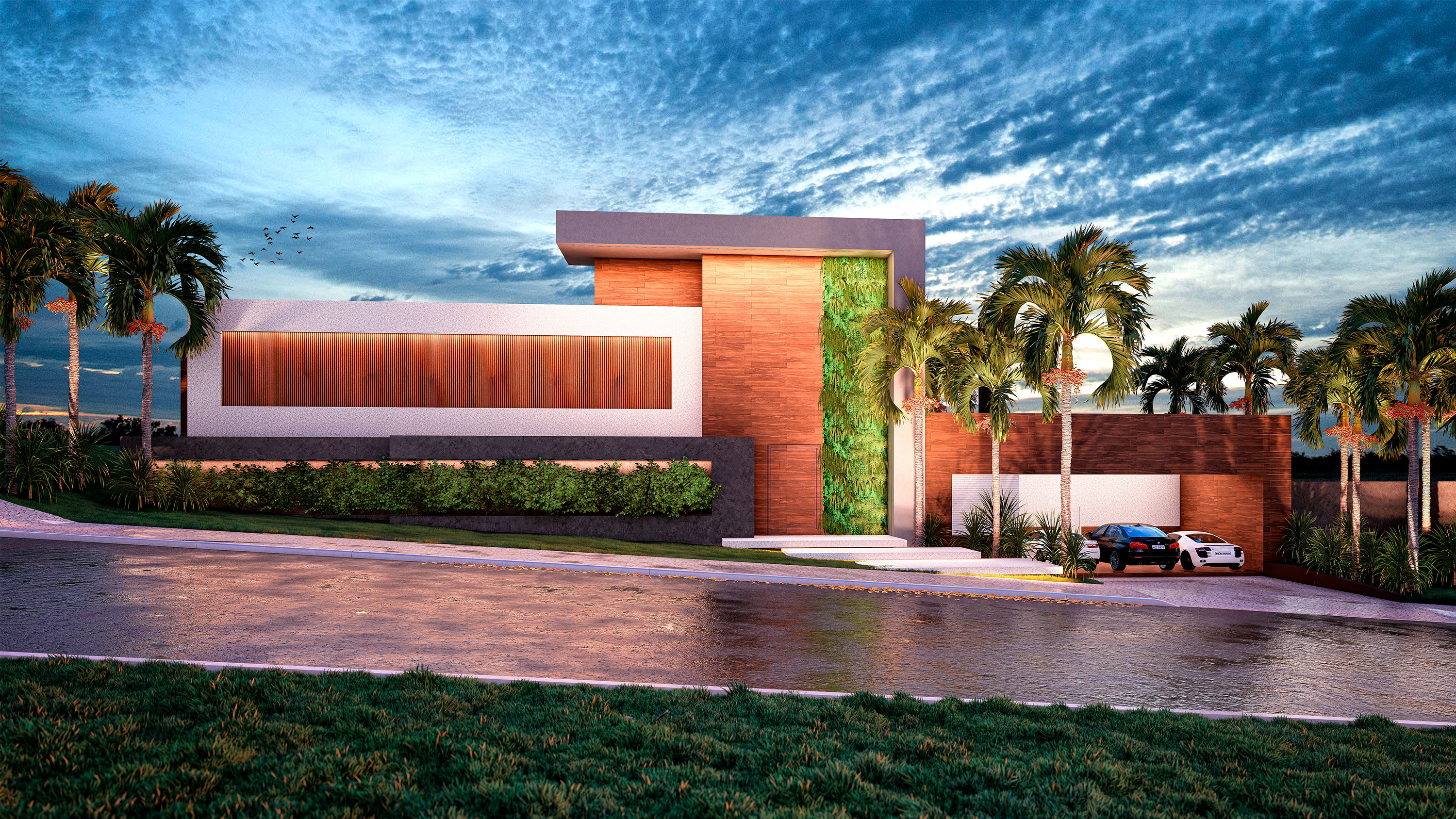 Projeto de fachada residencial de Karen Lotze Arquitetura